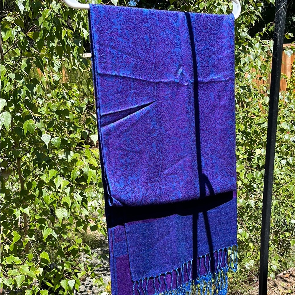 Vibrant Purple and Blue Scarf